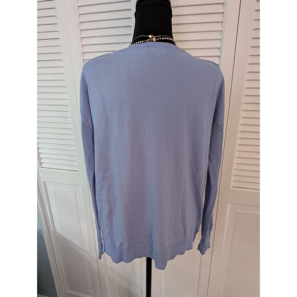 Calvin Klein Sweater Womens M Abstract Art To Wear Scoop Multi Mixed Media Top - Picture 9 of 13